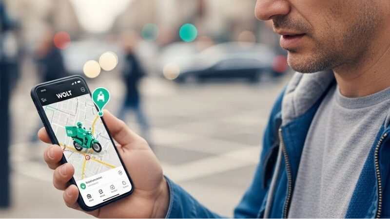 Wolt delivery rider stop